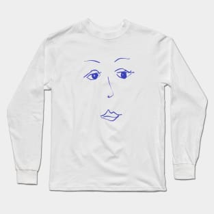 Over It Face Line Drawing Long Sleeve T-Shirt